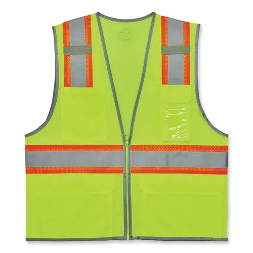 Glowear 8246z-s Single Size Class 2 Two-tone Mesh Vest, Polyester, 4x-large, Lime