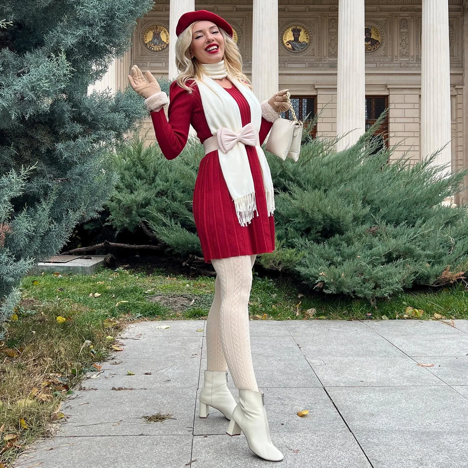 Grannies Cable Knit Wool Tights V2 - Oatmeal