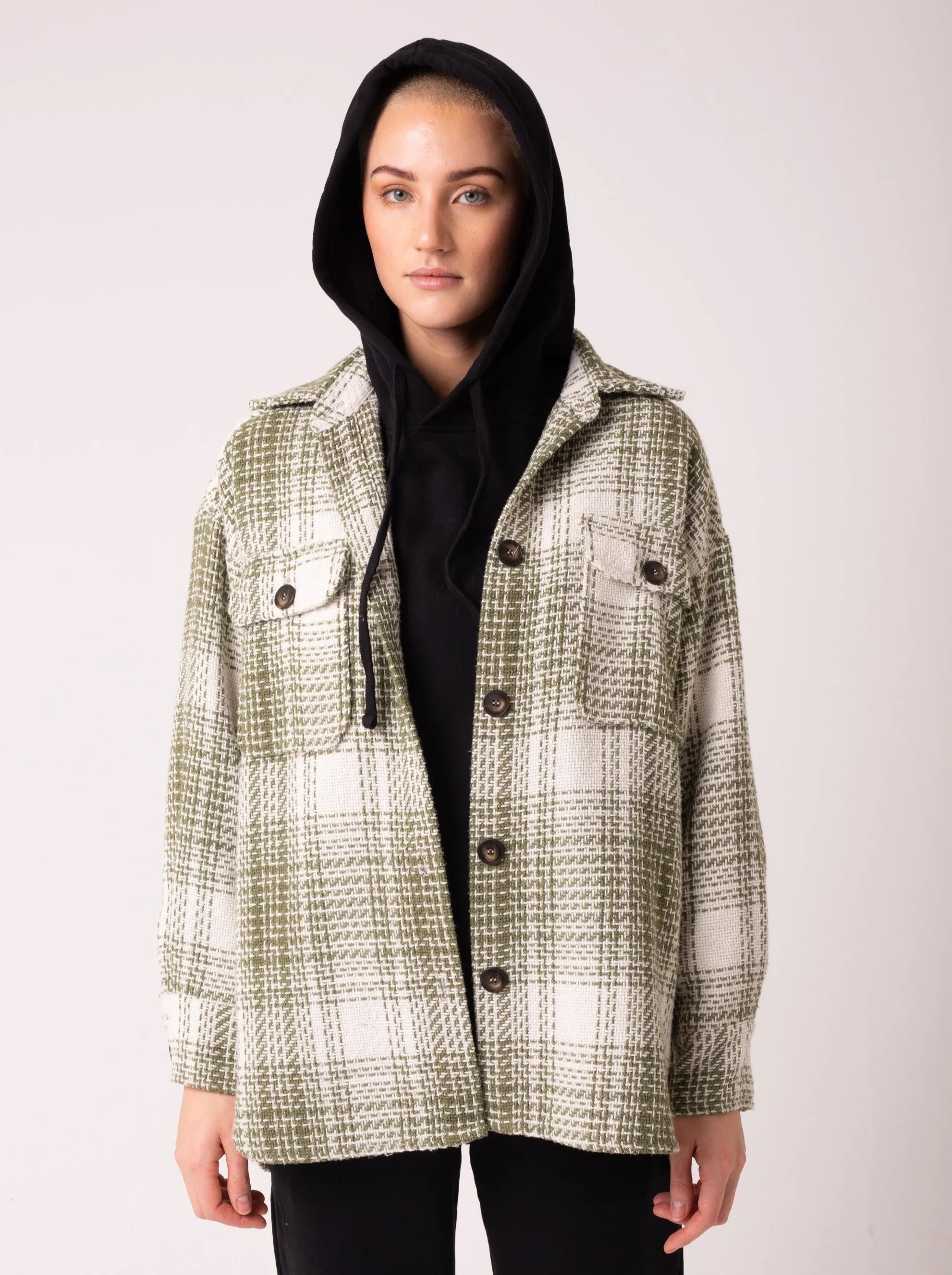 GREEN CHECK PRISCILLA OVERSHIRT
