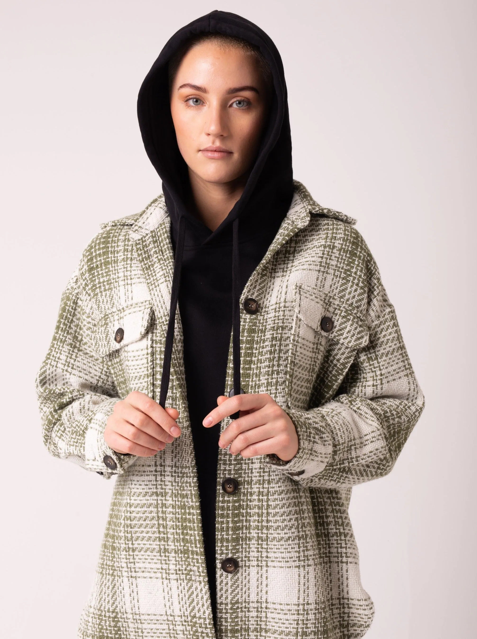 GREEN CHECK PRISCILLA OVERSHIRT
