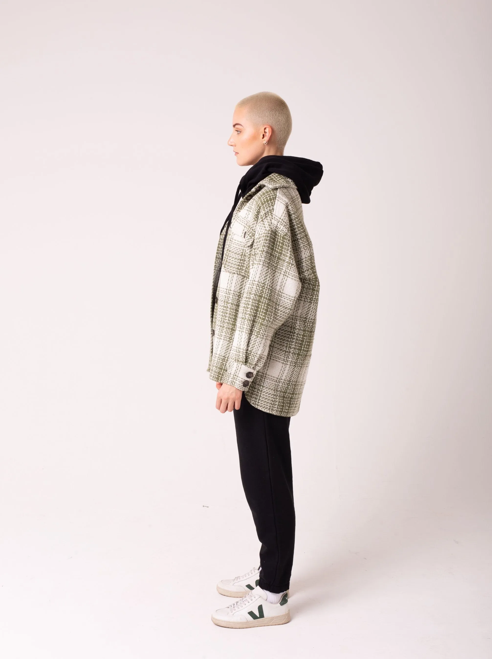 GREEN CHECK PRISCILLA OVERSHIRT