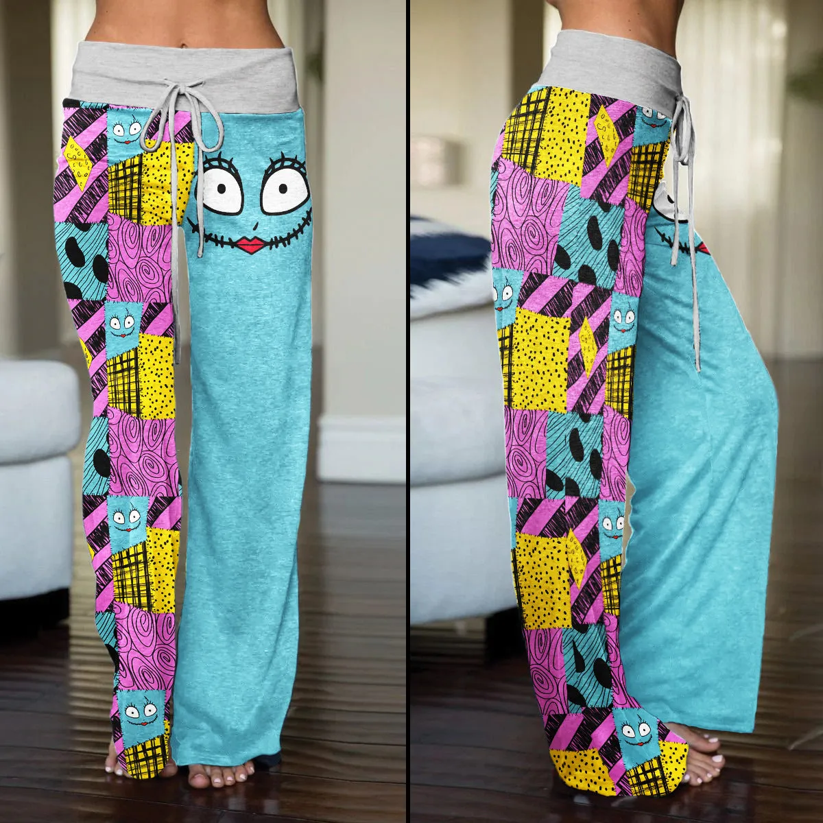 Halloween Nightmare Theme Women's High-waisted Wide Leg Pants