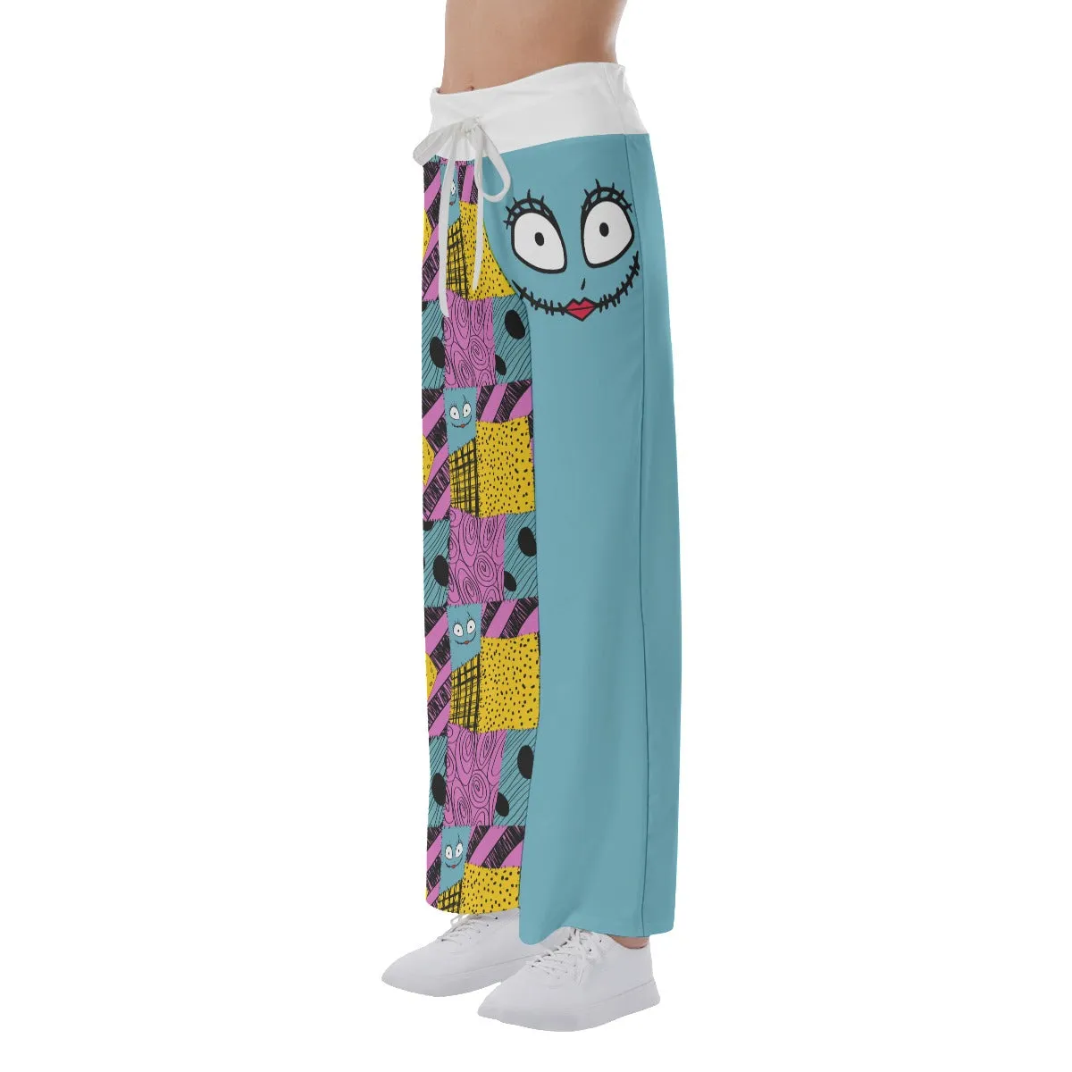 Halloween Nightmare Theme Women's High-waisted Wide Leg Pants
