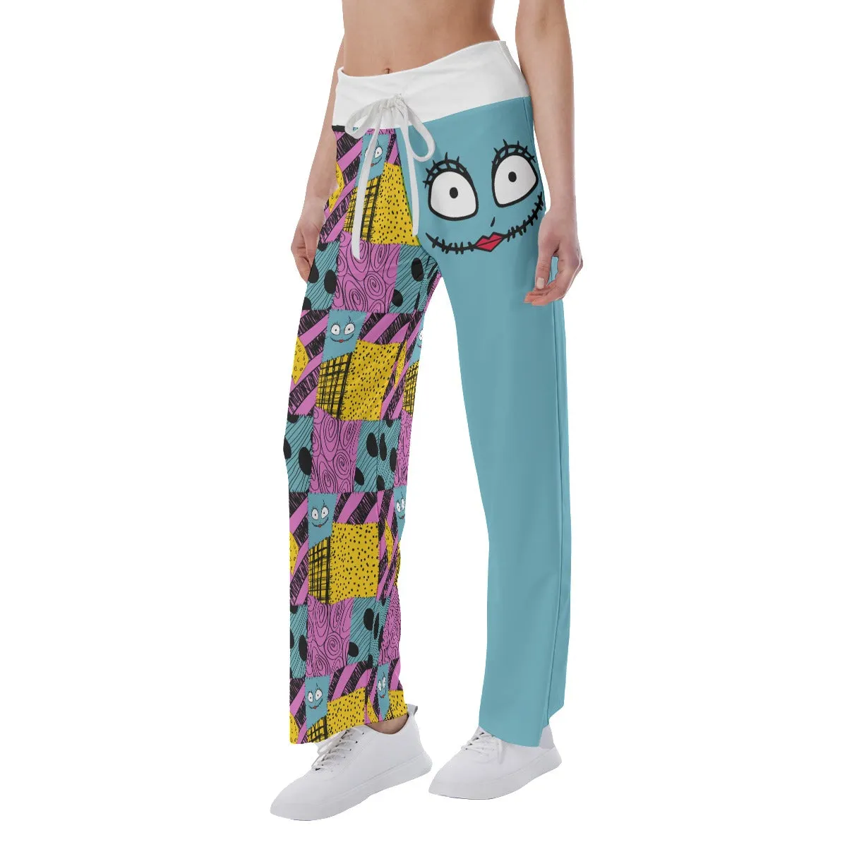 Halloween Nightmare Theme Women's High-waisted Wide Leg Pants
