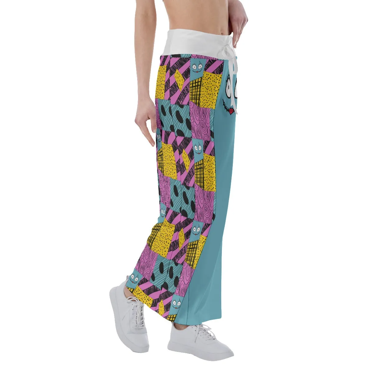 Halloween Nightmare Theme Women's High-waisted Wide Leg Pants