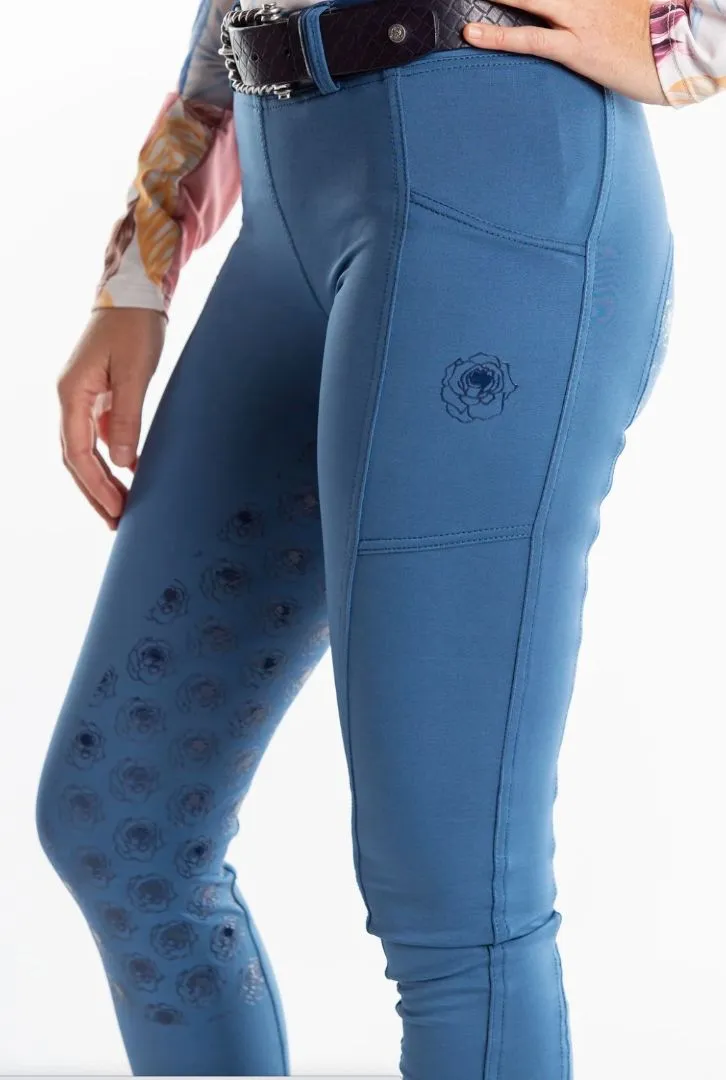 Hannah Childs Danielle Full Seat Riding Tight Stone Blue Medium New w/Tags