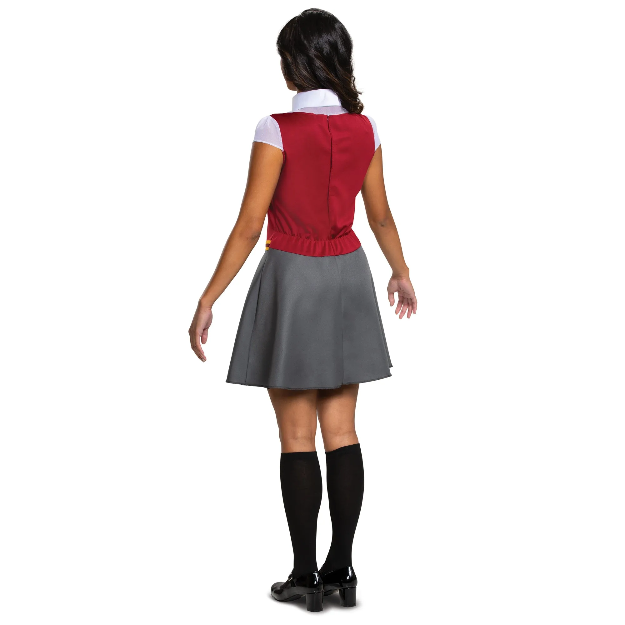 Harry Potter Gryffindor Dress Plus Size Costume for Adults, Red & Grey Dress and Collar with Neck Tie