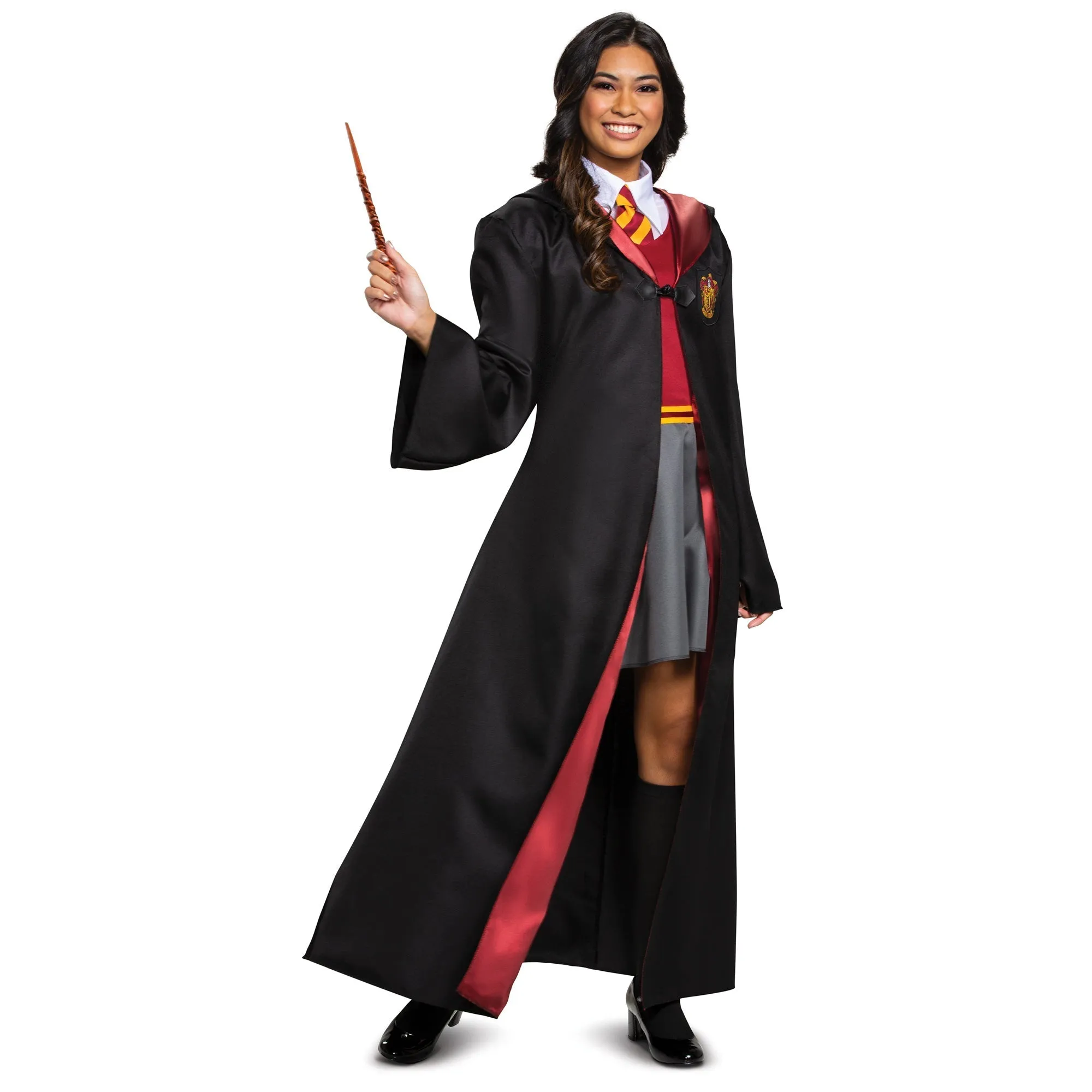 Harry Potter Gryffindor Dress Plus Size Costume for Adults, Red & Grey Dress and Collar with Neck Tie