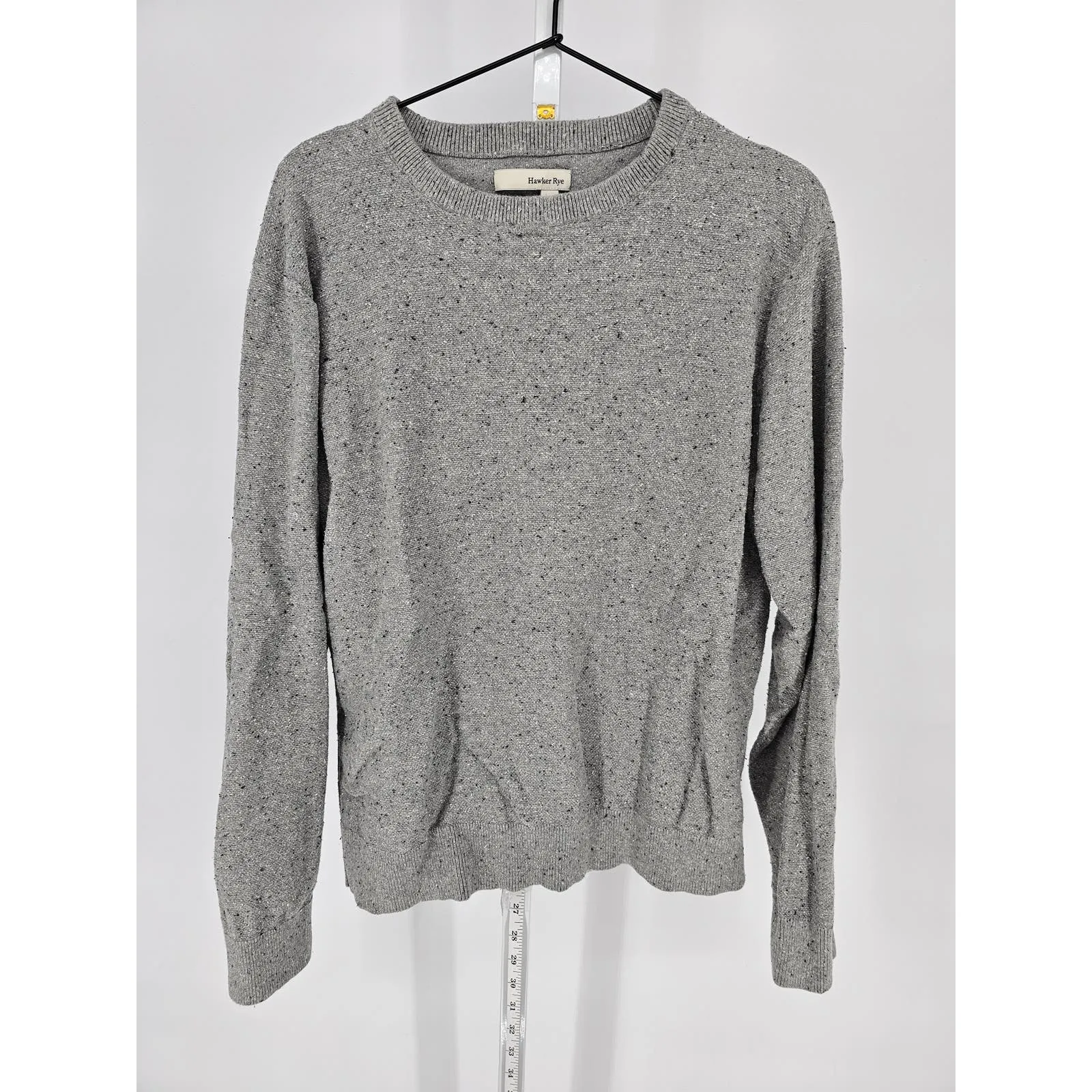 Hawker Rye Mens Sz L Crew Neck Sweater Light Gray Recycled Cotton
