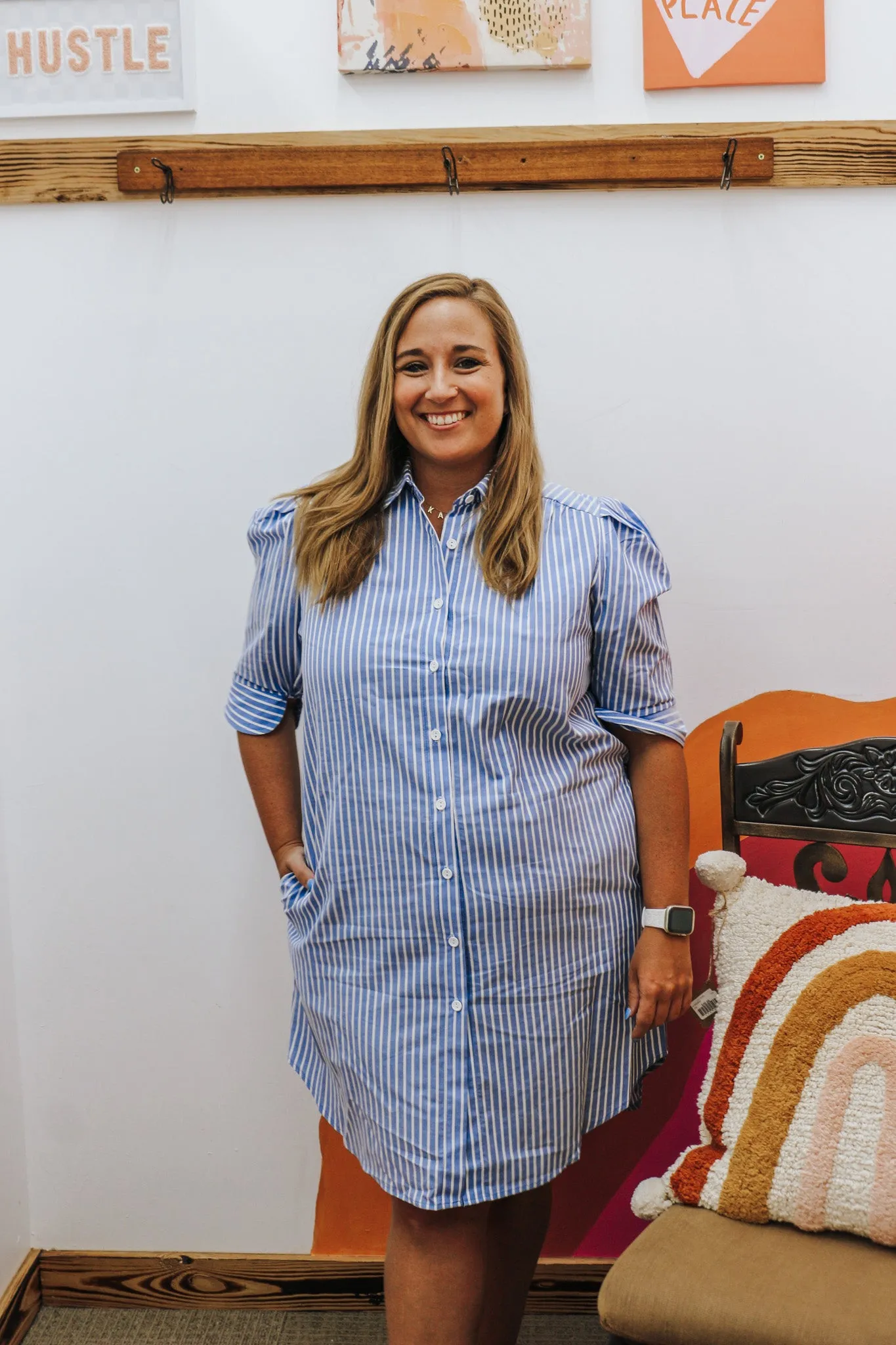 Hayden Striped Button Up Dress -2 Colors