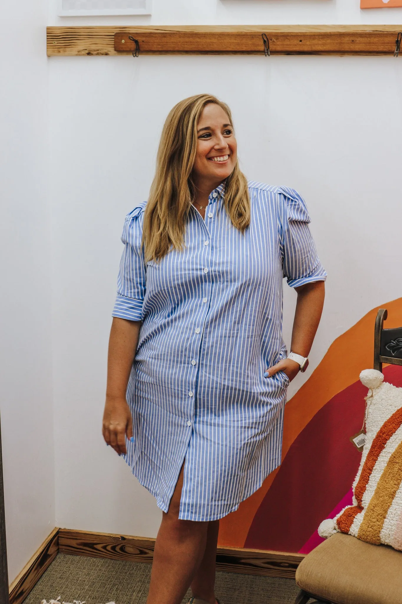 Hayden Striped Button Up Dress -2 Colors