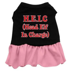 Head Elf in Charge Screen Print Dress Black with Pink XL (16)
