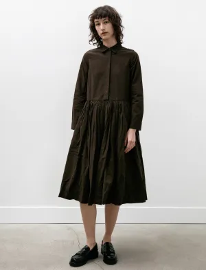 Helayane Rouch Dress Paper Cotton Dark Brown
