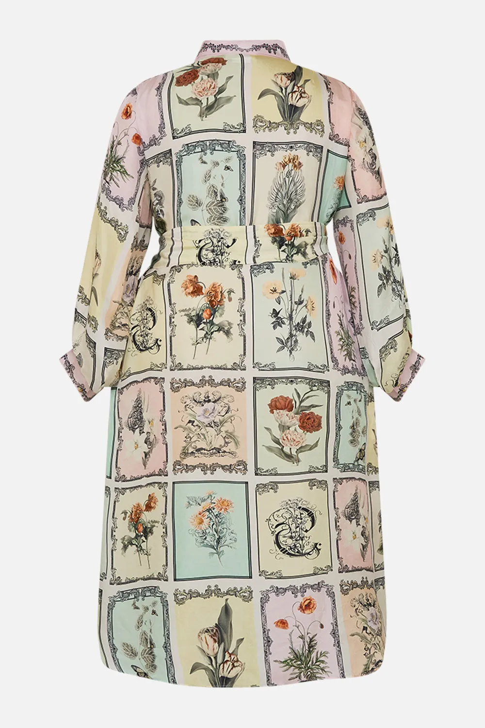 HIGH LOW MIDI SHIRT DRESS LONG LIVE LETTERPRESS