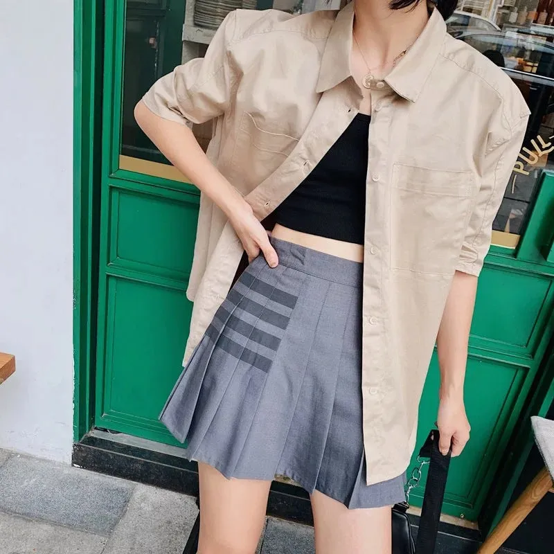 High Quality Autumn Spring Tb style Tennis Skirt A-line Pleated Skirt high waist Casual Smart