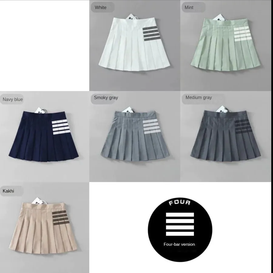 High Quality Autumn Spring Tb style Tennis Skirt A-line Pleated Skirt high waist Casual Smart