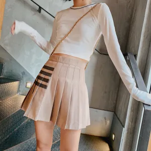 High Quality Autumn Spring Tb style Tennis Skirt A-line Pleated Skirt high waist Casual Smart
