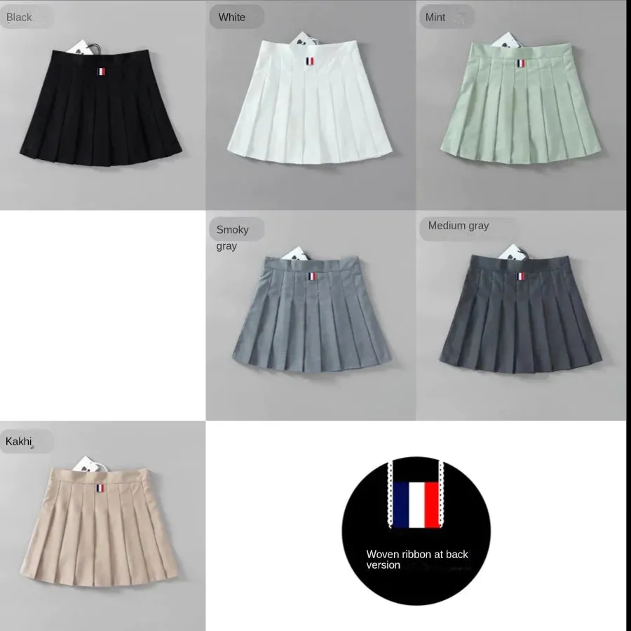 High Quality Autumn Spring Tb style Tennis Skirt A-line Pleated Skirt high waist Casual Smart