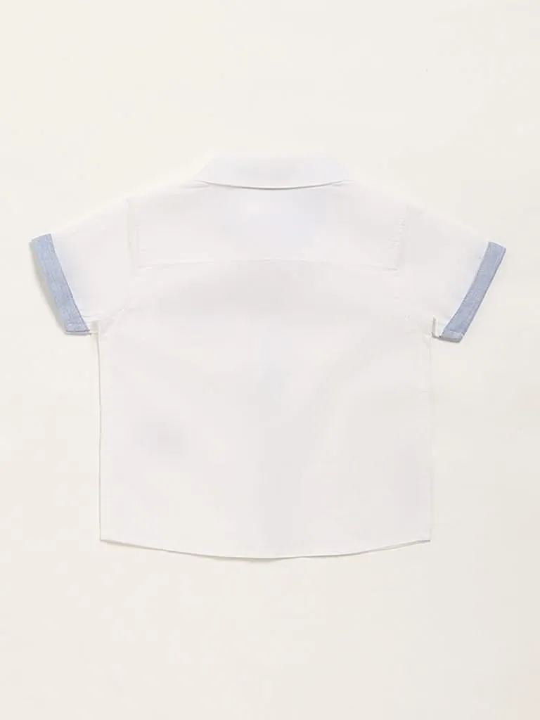 HOP Baby White Embroidered Shirt
