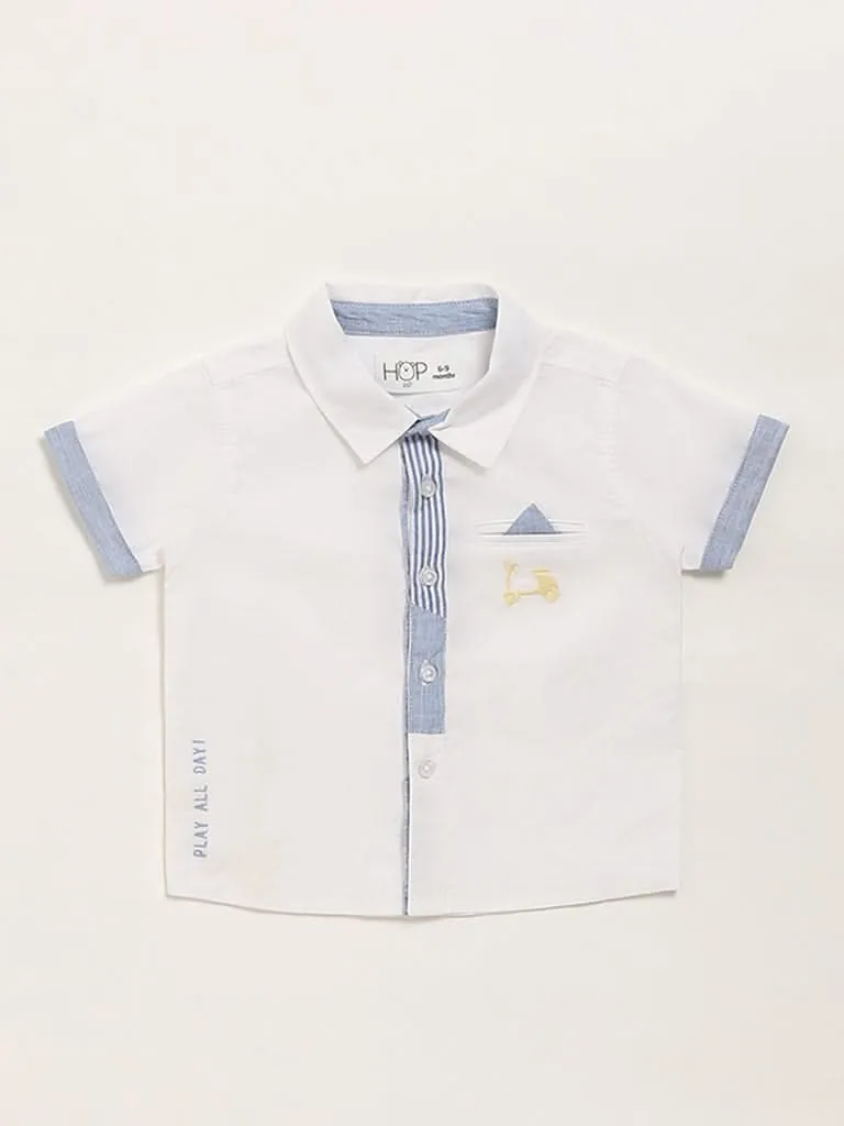 HOP Baby White Embroidered Shirt