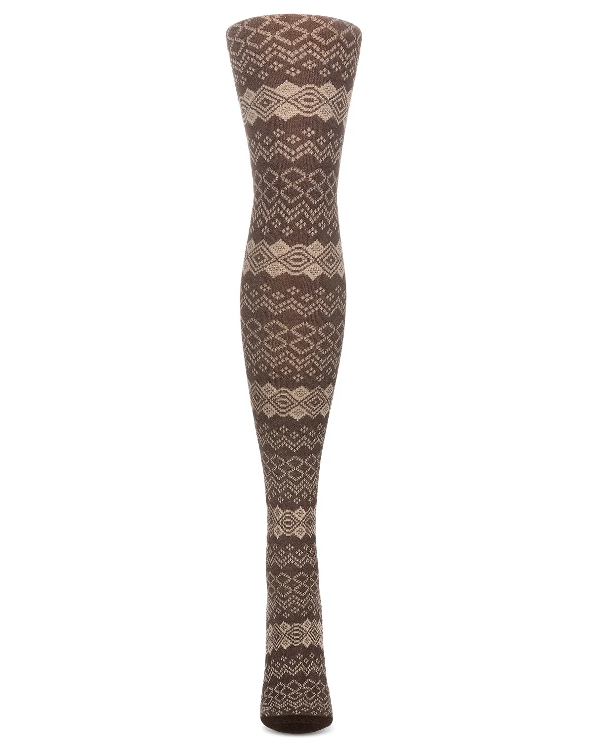 Horizontal Diamond Cotton Blend Sweater Tights