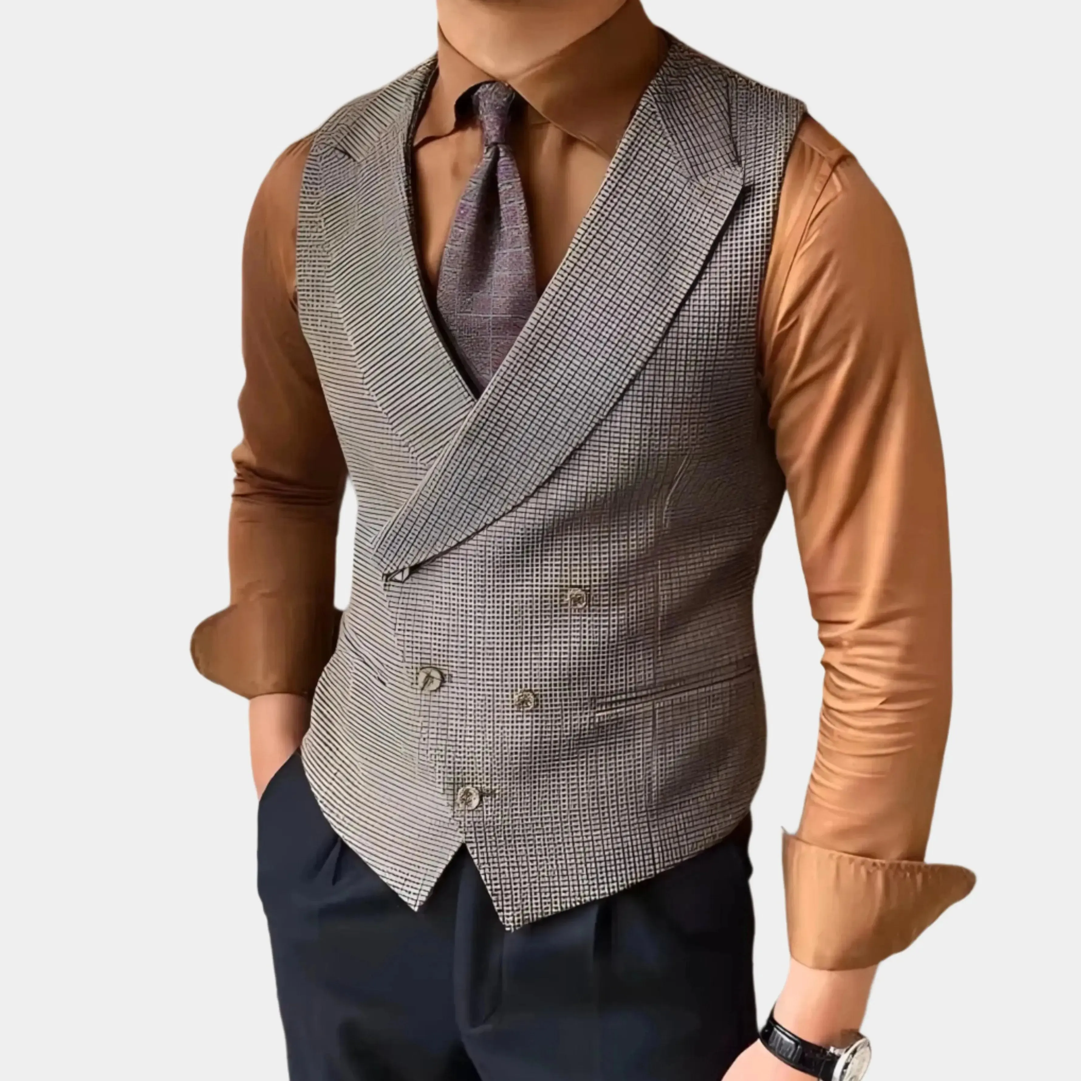 Houndstooth Classy Waistcoat - Cross & Crown