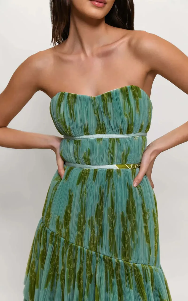 Hutch- Lanza Strapless Tiered Gown