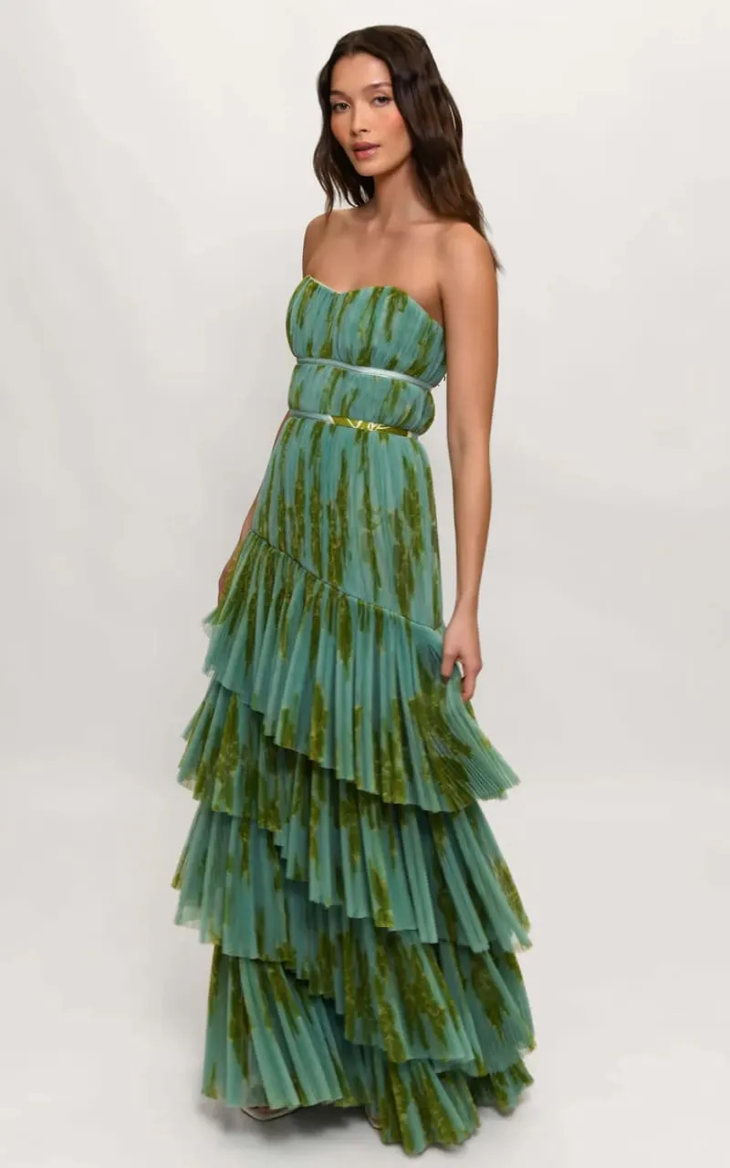 Hutch- Lanza Strapless Tiered Gown