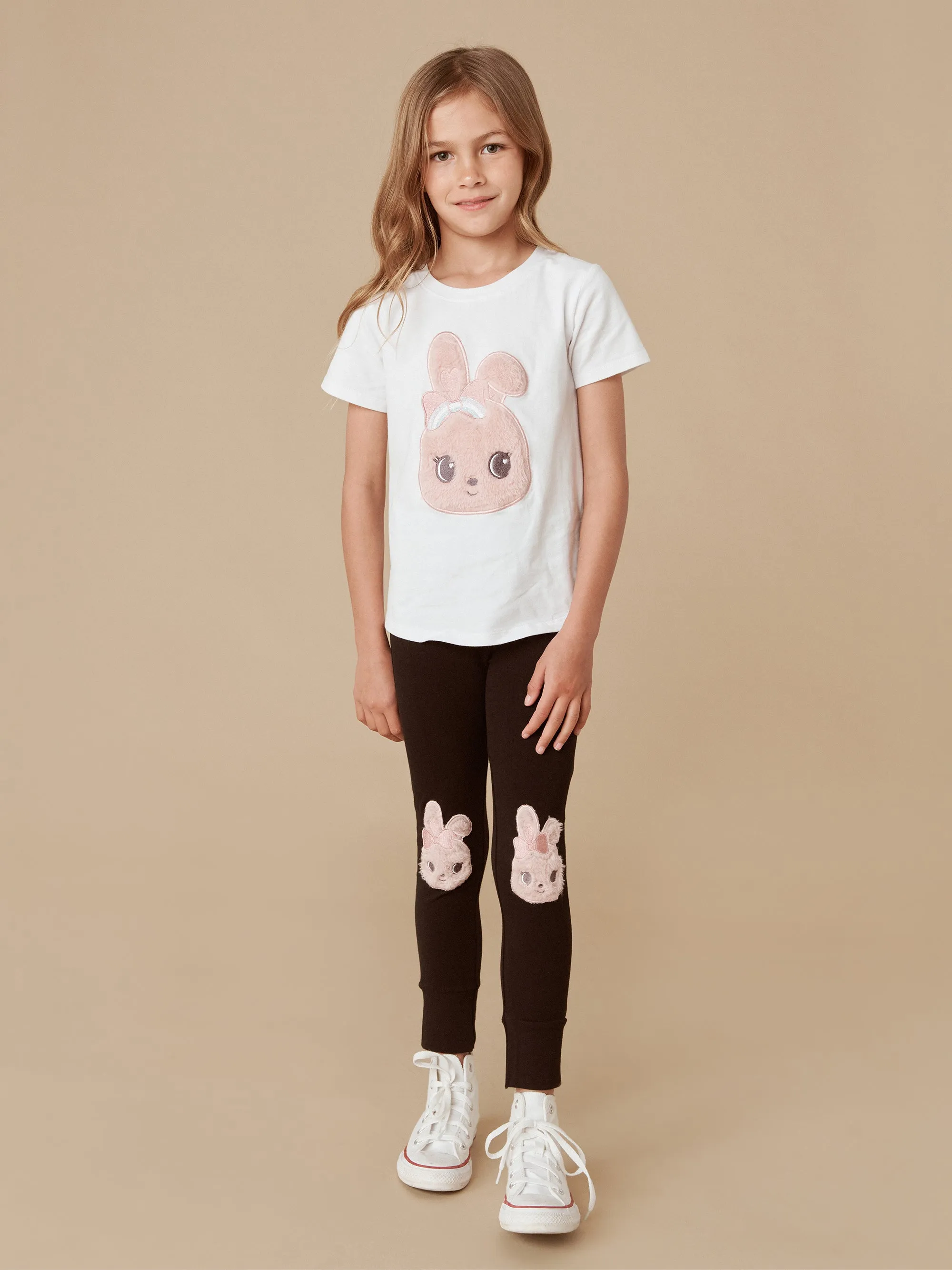 Huxbaby Fur Bunny Knee Leggings