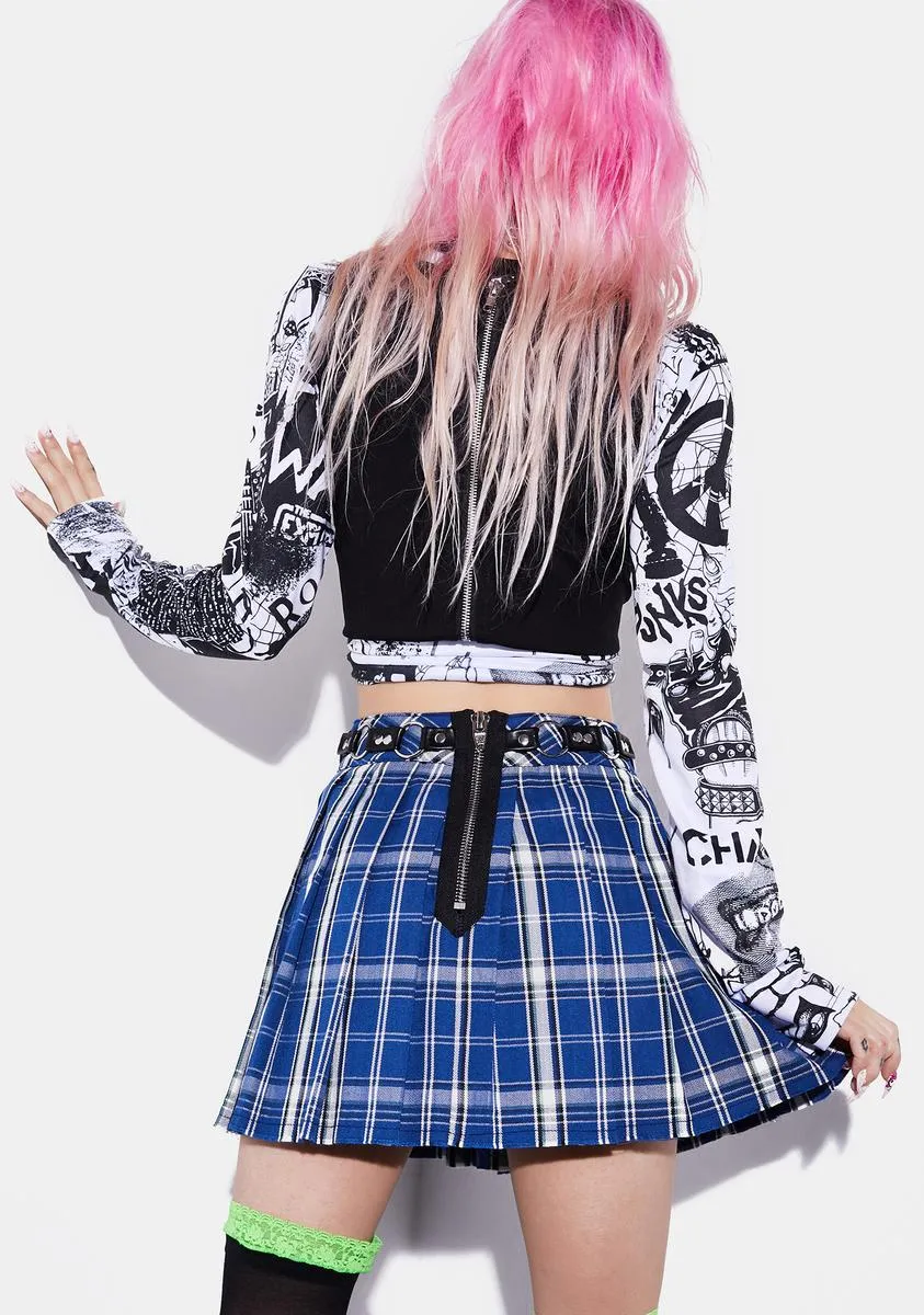 Idol Generation Plaid Pleated Skirt