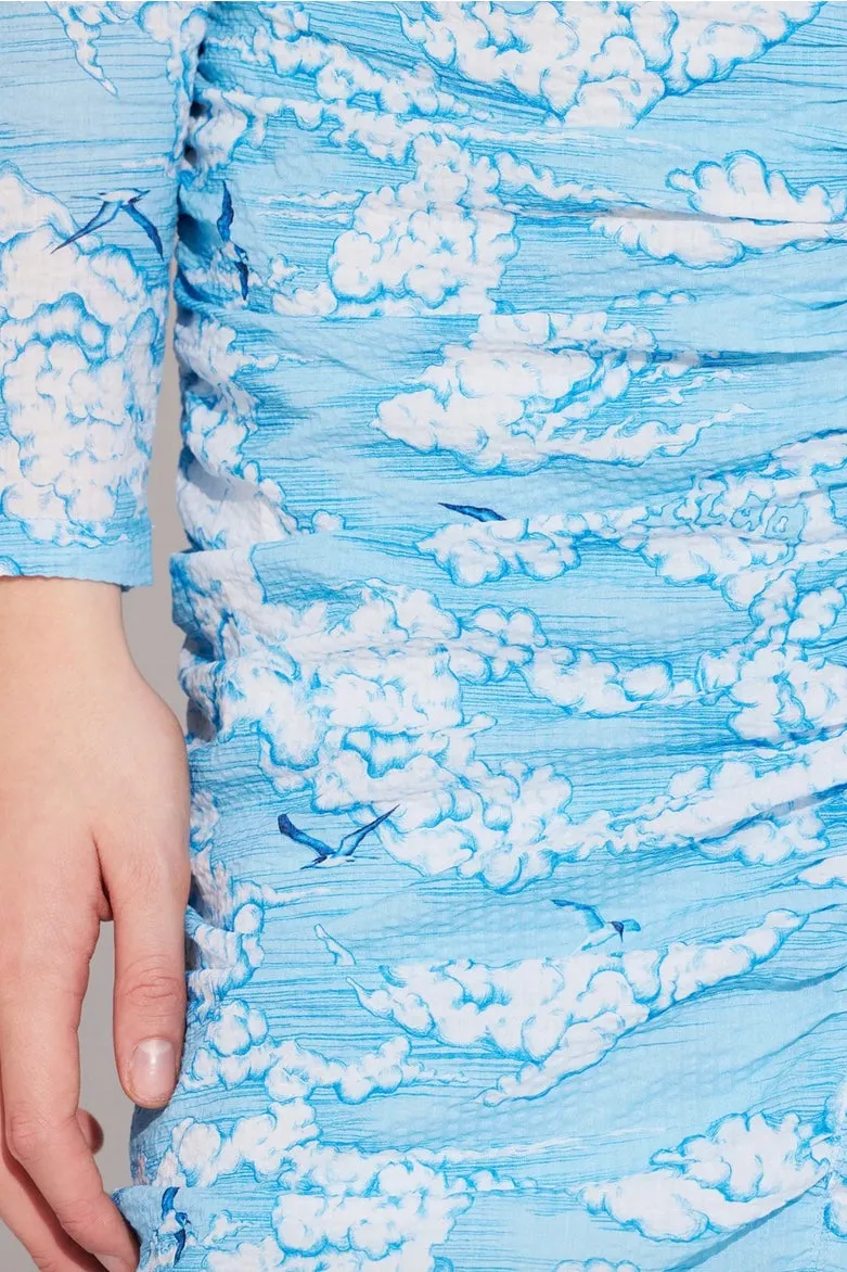 Ilag - Kvitveis Dress: Blue Cloud Print