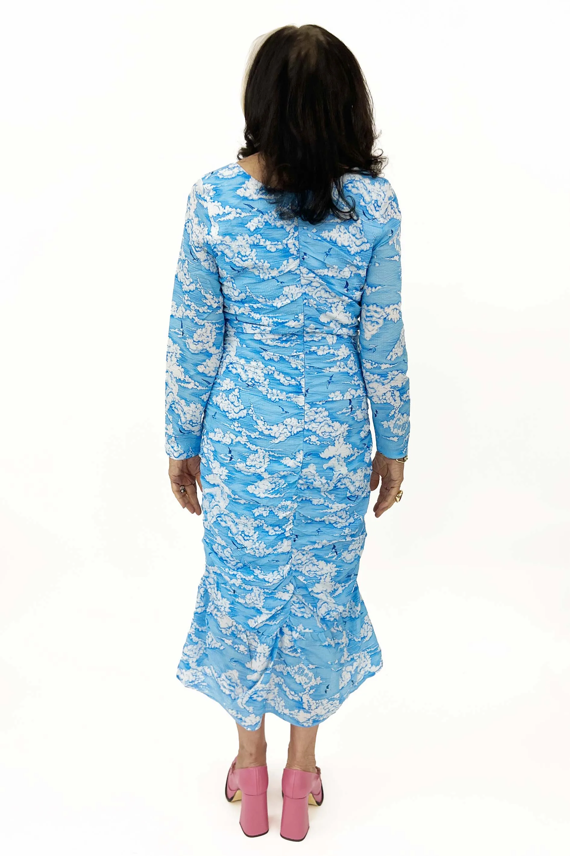 Ilag - Kvitveis Dress: Blue Cloud Print