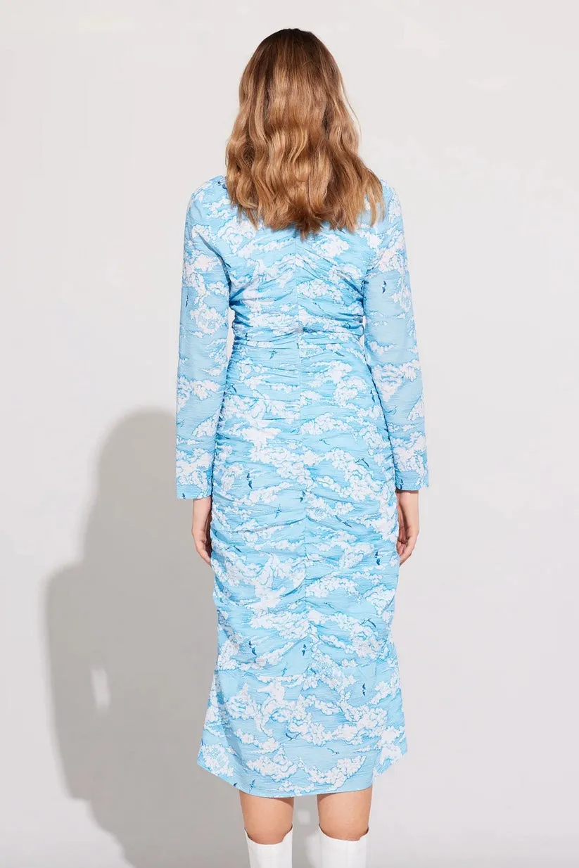 Ilag - Kvitveis Dress: Blue Cloud Print