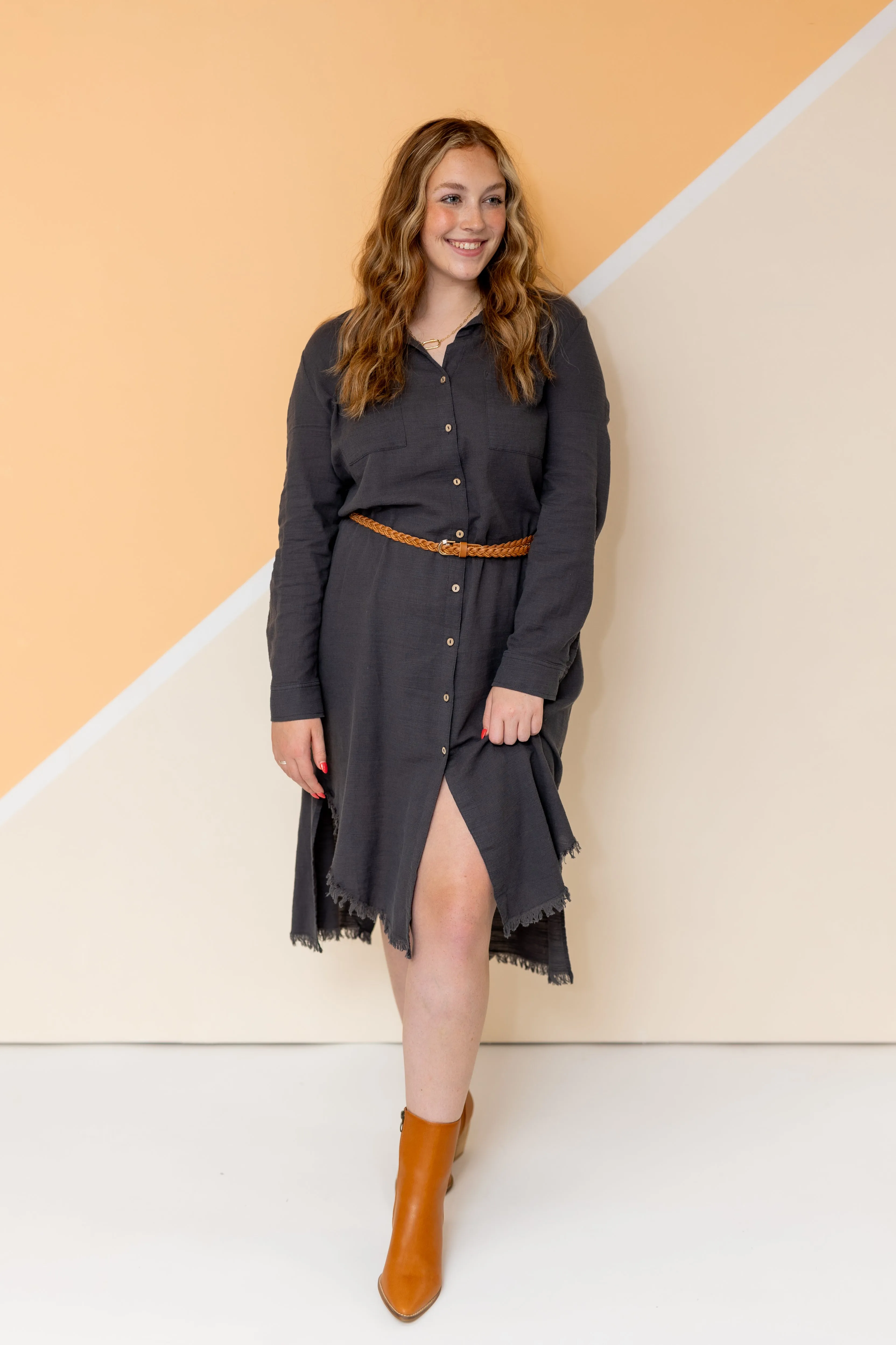 It's A Waiting Game Shirt Dress