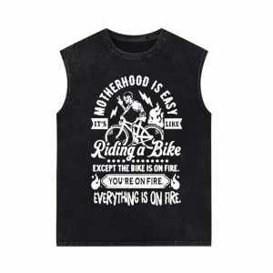 It’s Motherhood Is Easy Vintage Washed Vest Top