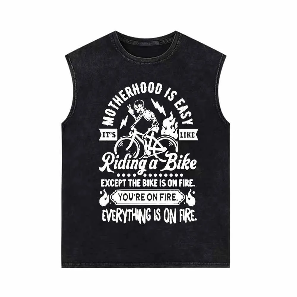 It’s Motherhood Is Easy Vintage Washed Vest Top
