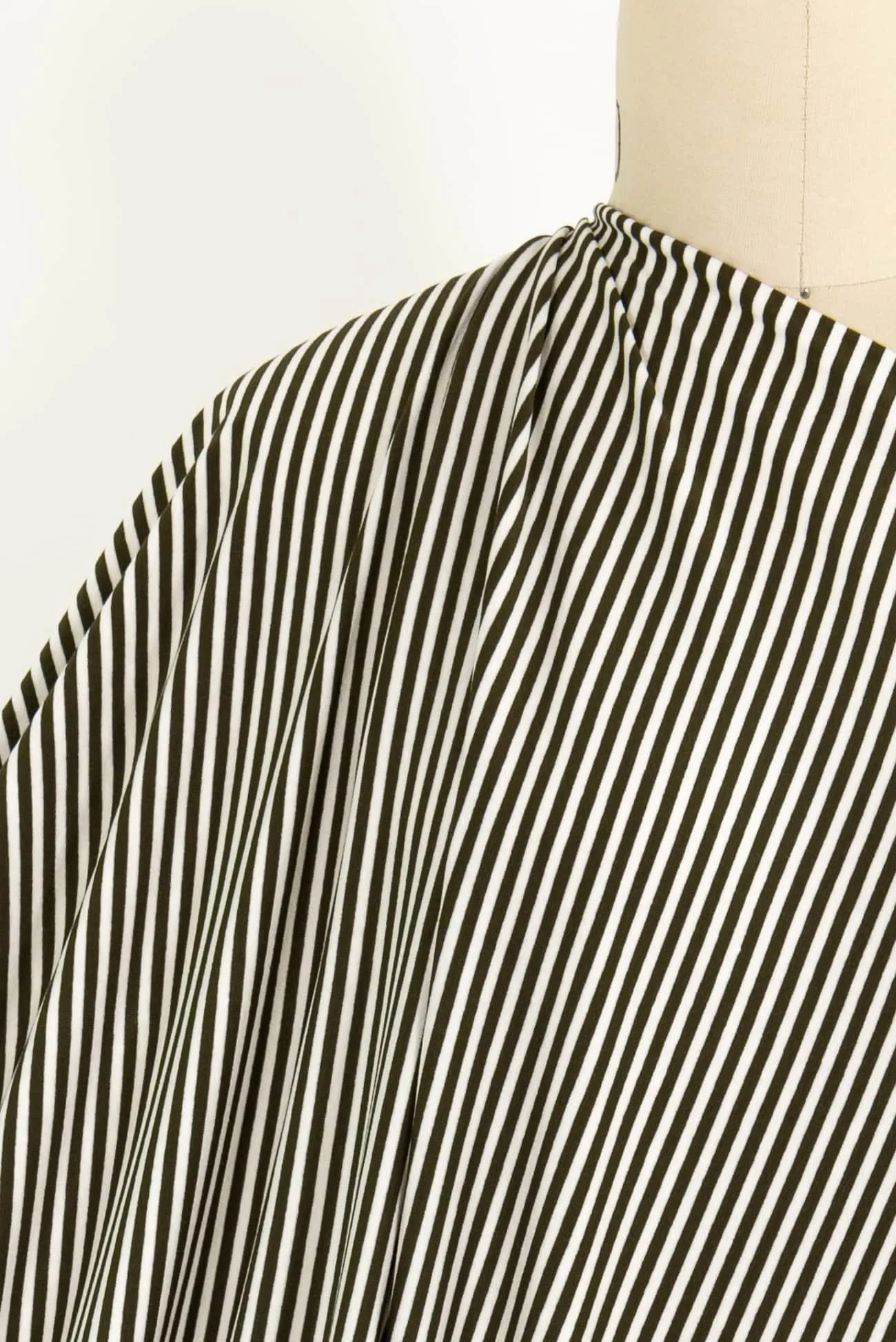 Ivory And Olive Stripes USA Knit
