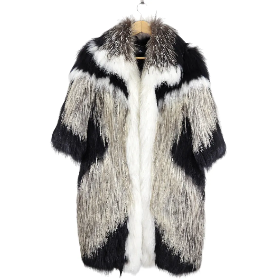 J Mendel Multi Knit Fox Fur Jacket - S