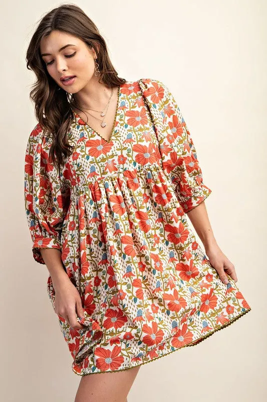 Jacie Ric Rac Trim Baby Doll Dress