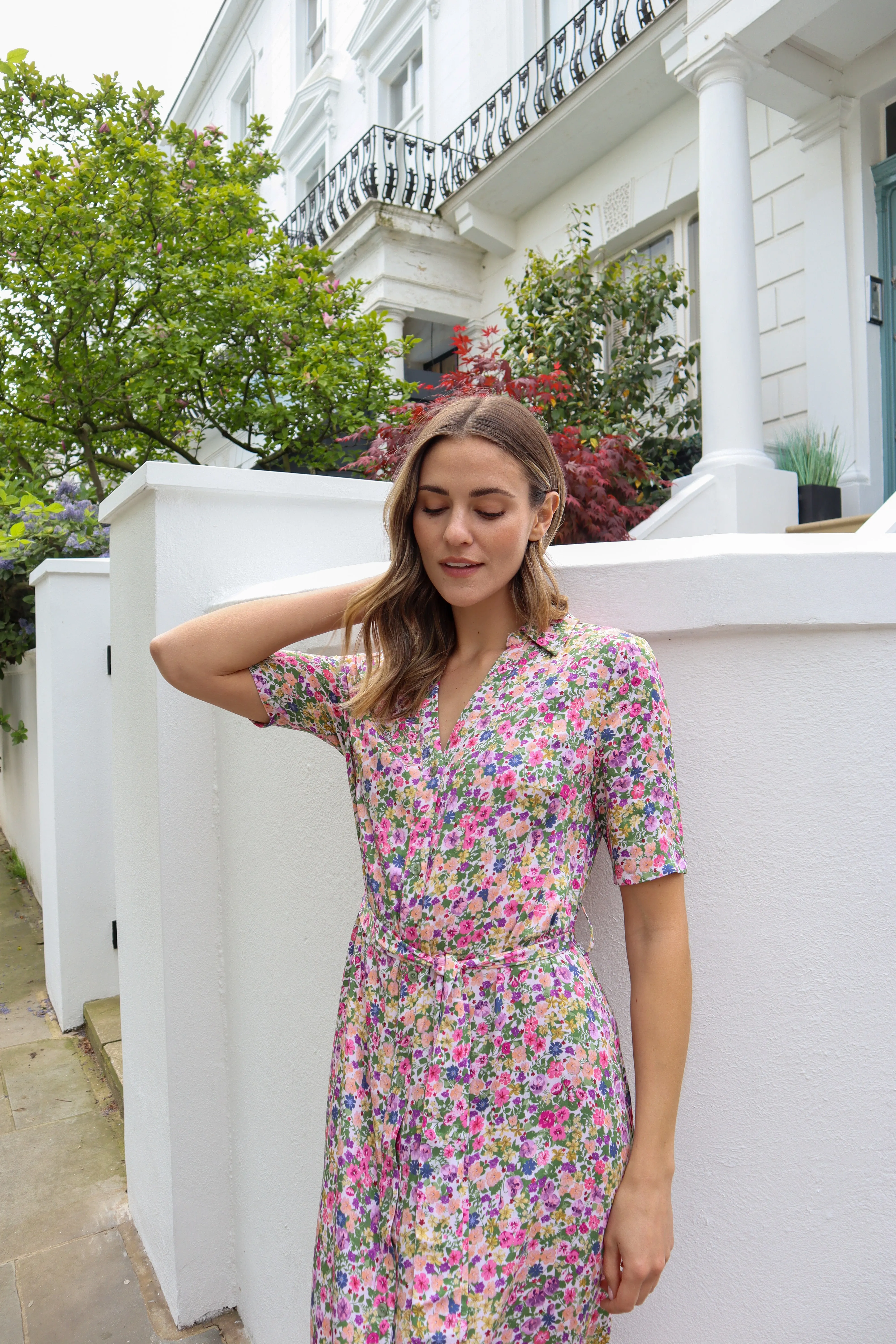 JADIE LONG SHIRT DRESS (FLORAL)