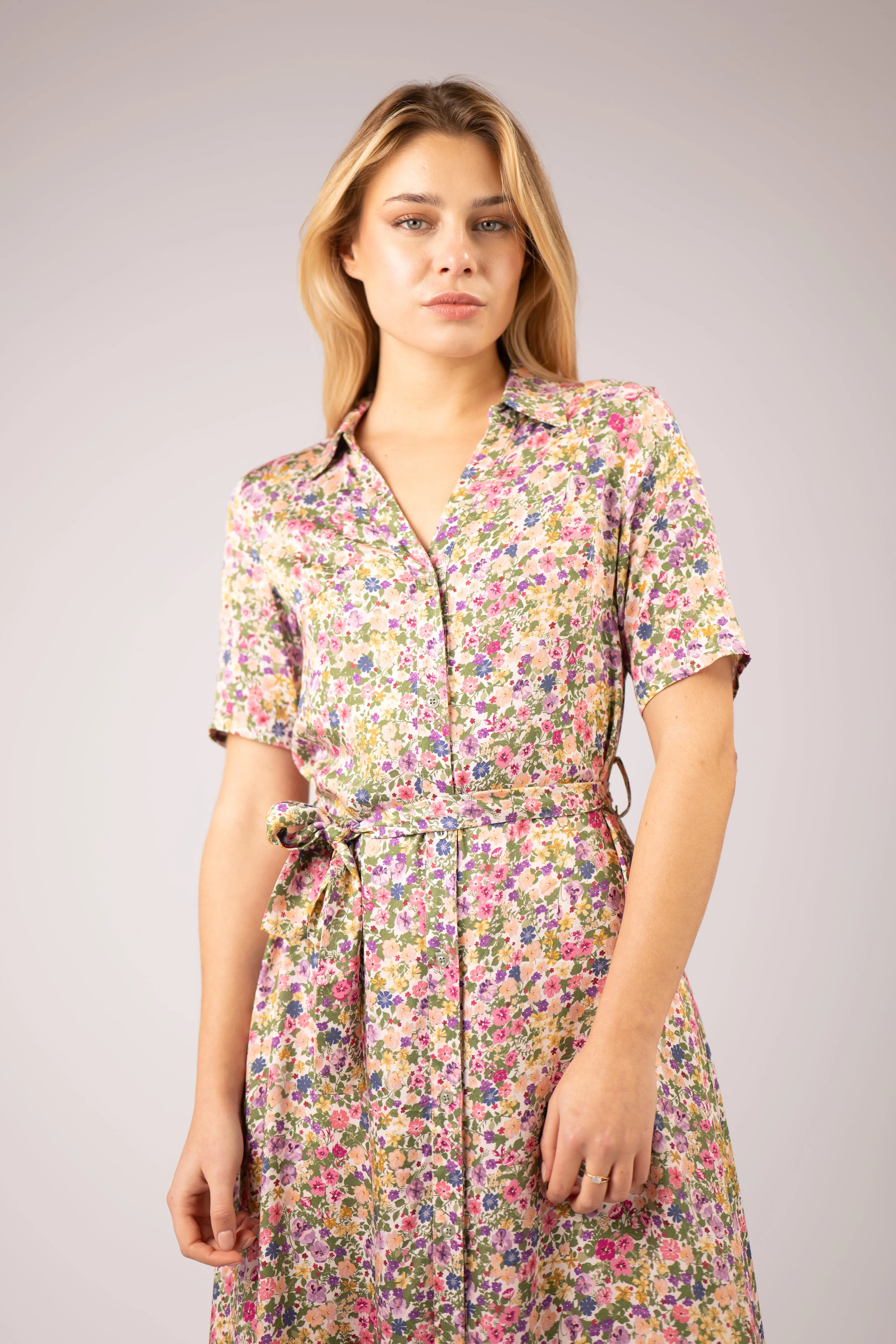 JADIE LONG SHIRT DRESS (FLORAL)