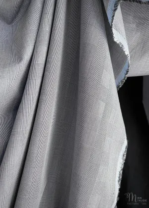 Japanese Cotton Poplin Typewriter Cloth. Fine Black Check
