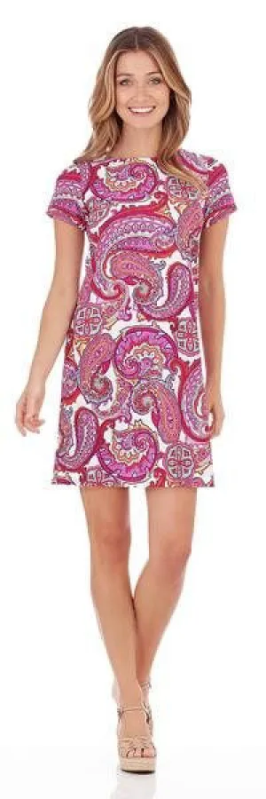 Jude Connally Ella T-Shirt Dress in Paradise Paisley Fuchsia - FINAL SALE