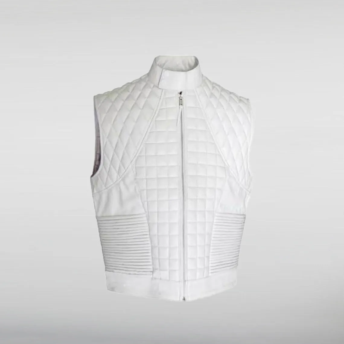 Justin Bieber White Quilted Vest