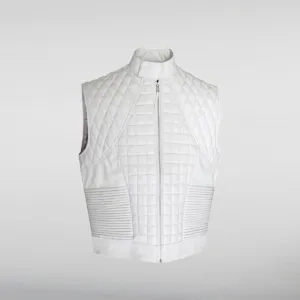 Justin Bieber White Quilted Vest