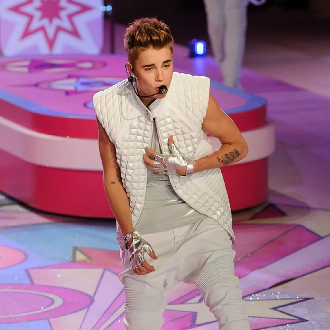 Justin Bieber White Quilted Vest