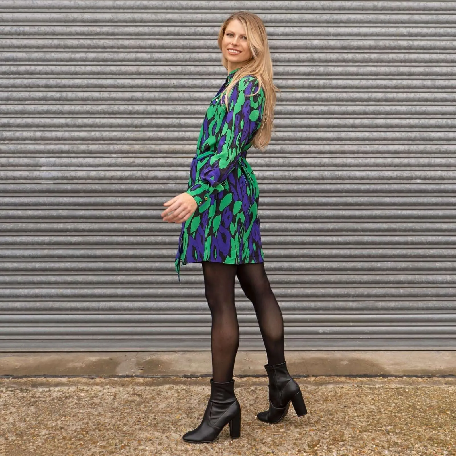 Karen Millen Bold Leopard Print Mini Shirt Dress