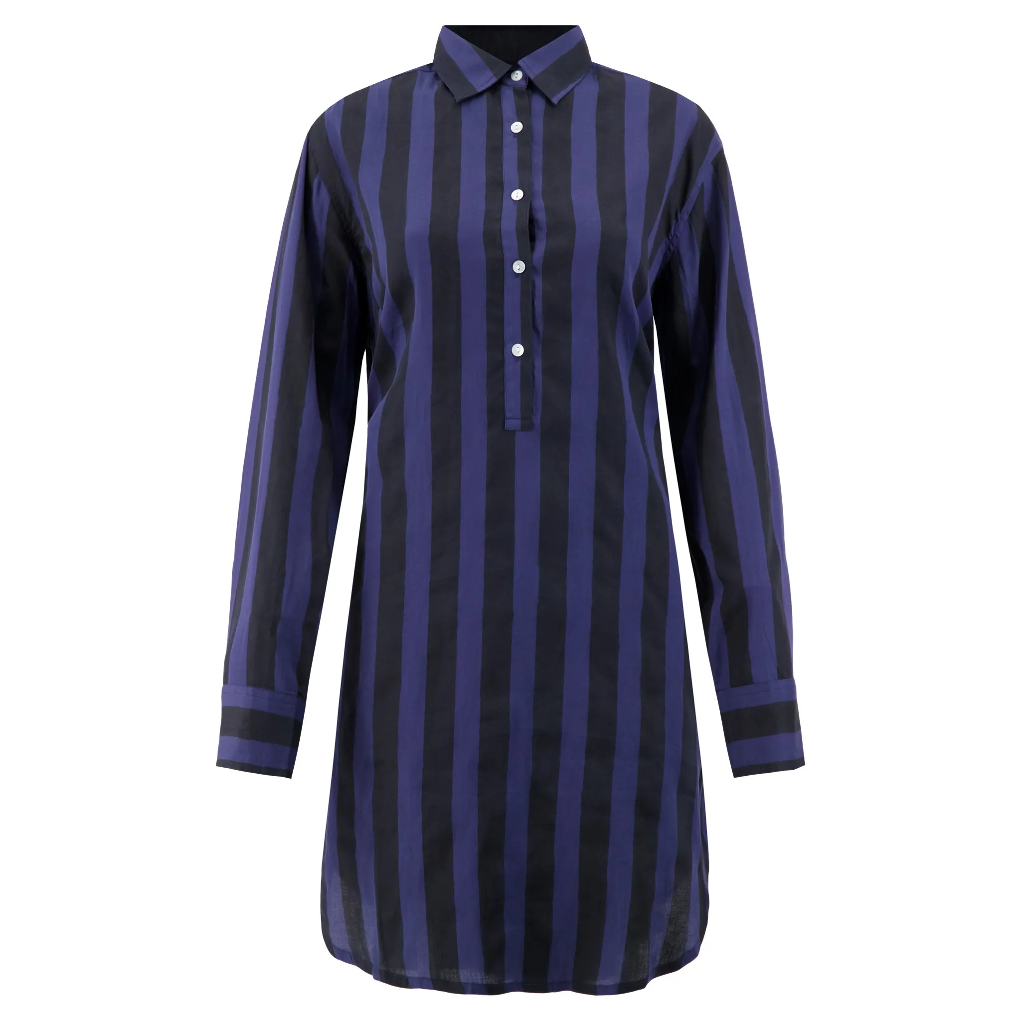Katherine Shirt Dress in Midnight Stripe