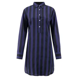 Katherine Shirt Dress in Midnight Stripe