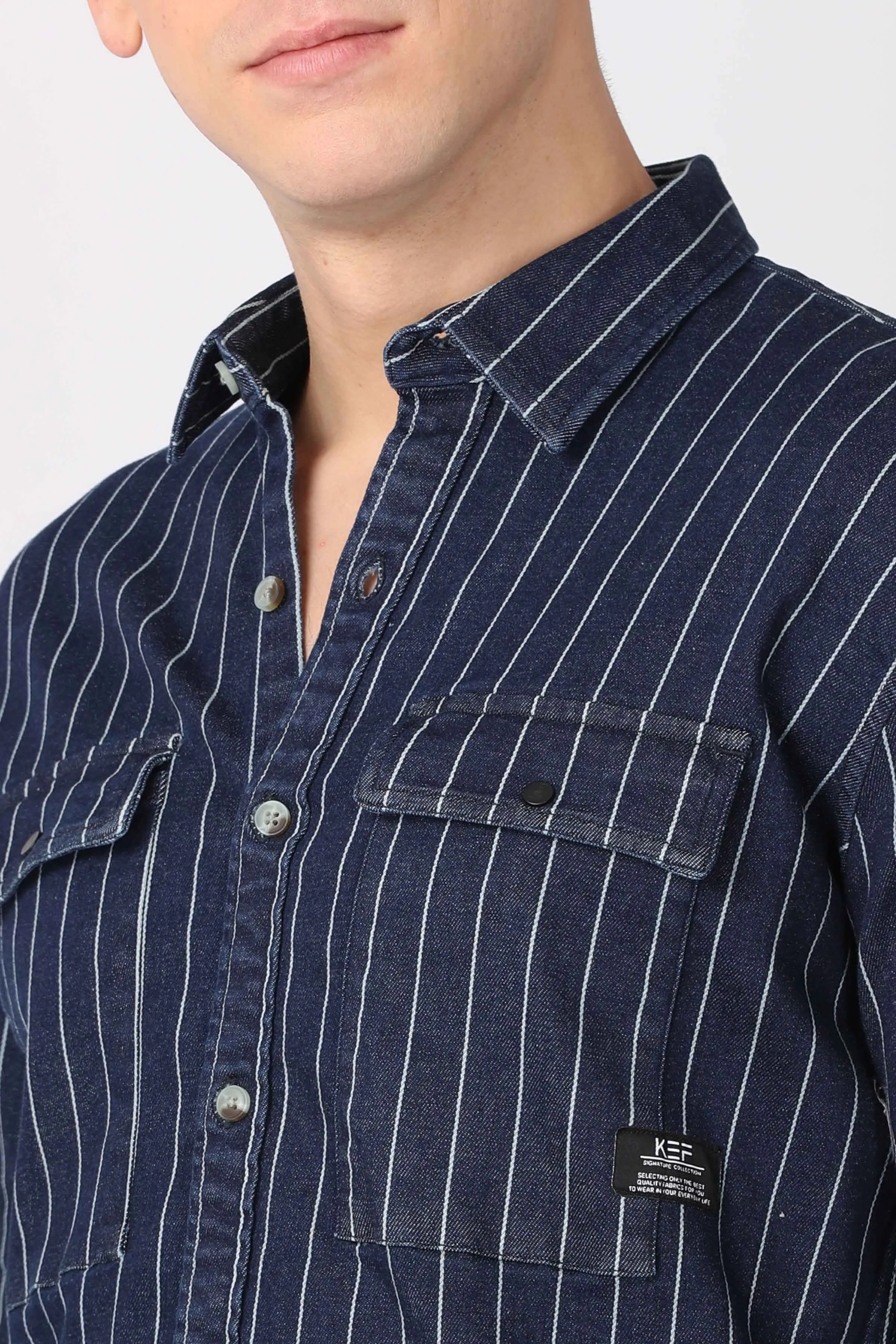 KEF Striped Denim Shirt